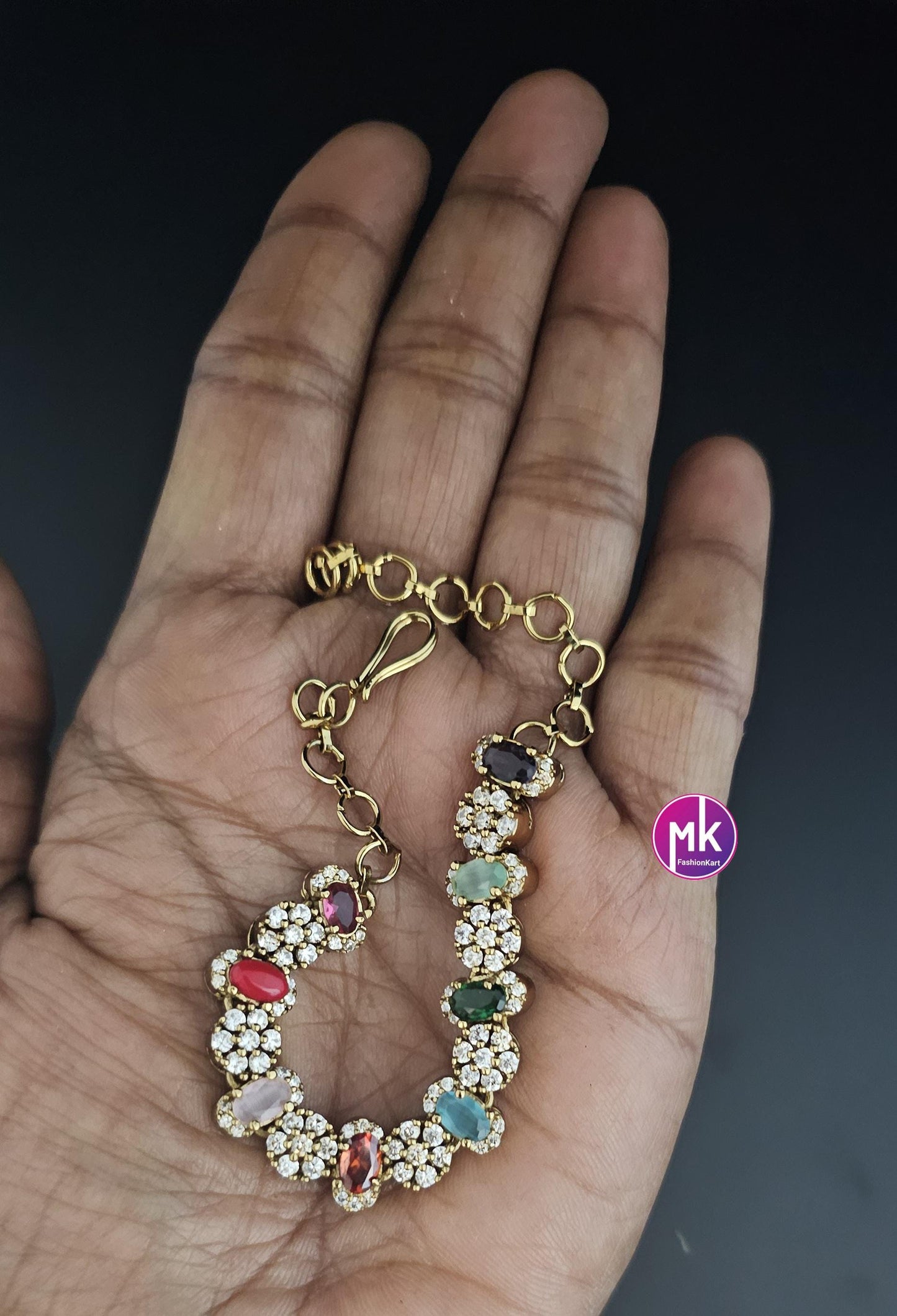 Beautiful multicolor AD stone Bracelet - Latest style bracelet - Stone Bracelet - MK Fashionkart