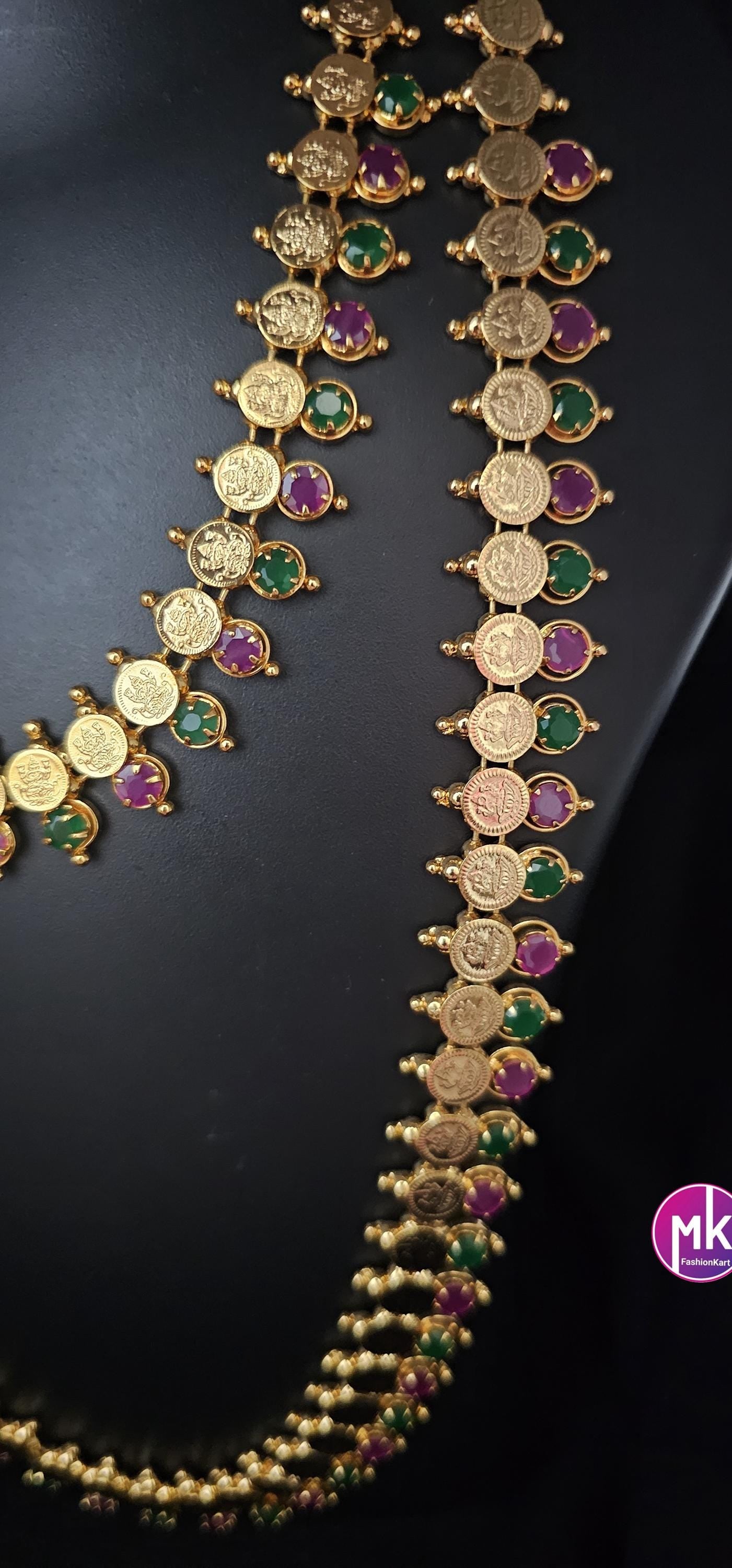 Lakshmi Premium quality Combo Multi-color AD Gold finish Combo set - Gold Jewelry Replica - Bridal Haram - MK Fashionkart