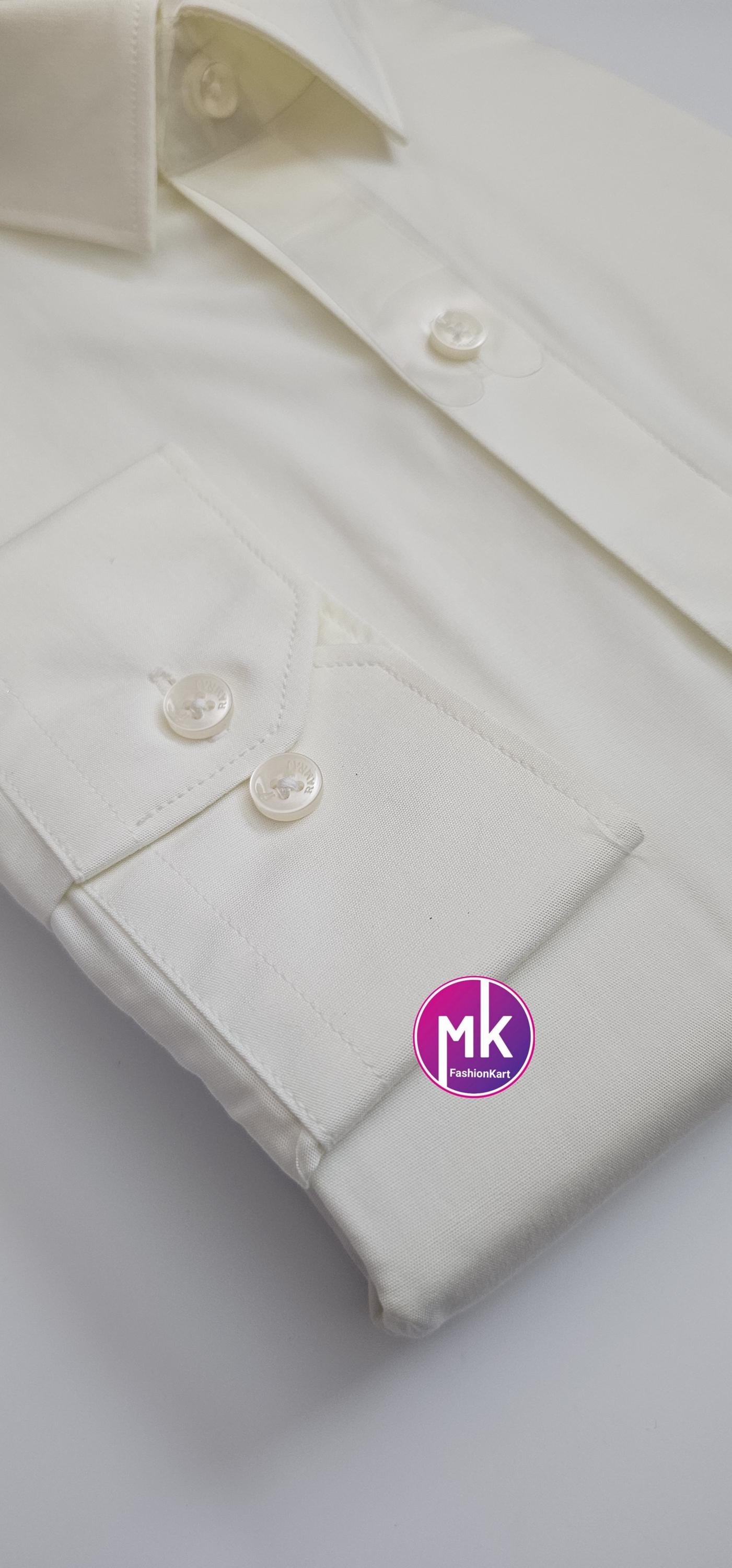 Traditional Wedding Men's Cotton silk Shirt (with Pocket) - Wedding Shirt - Full sleeve shirt - Shirt 40/42 Size - MK Fashionkart