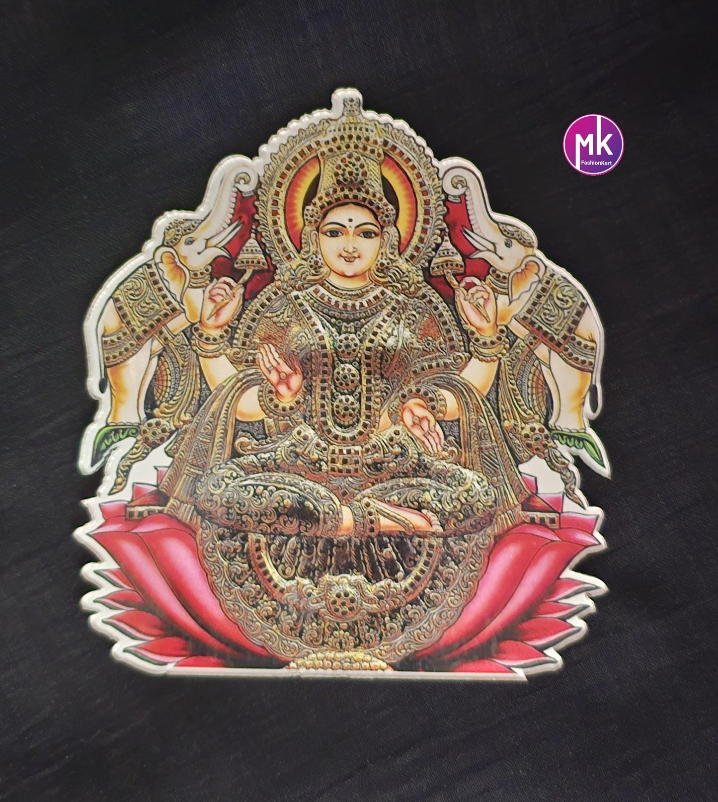 Goddess Gaja Lakshmi Acrylic Fridge big magnet House warming Gift, Pooja return gift - MK Fashionkart