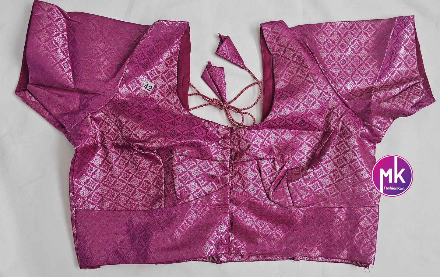 Readymade Saree Blouse - Pink color Blouse with lining for Sarees - Silk Cotton blouse - Size 36", 38" and 40" -MK Fashionkart