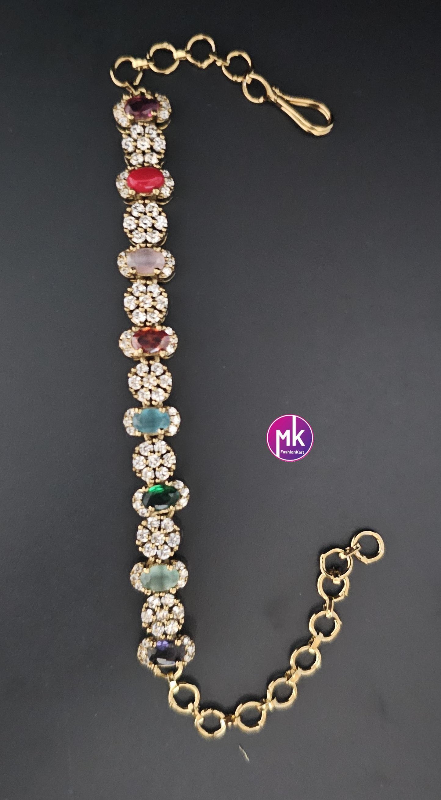 Beautiful multicolor AD stone Bracelet - Latest style bracelet - Stone Bracelet - MK Fashionkart