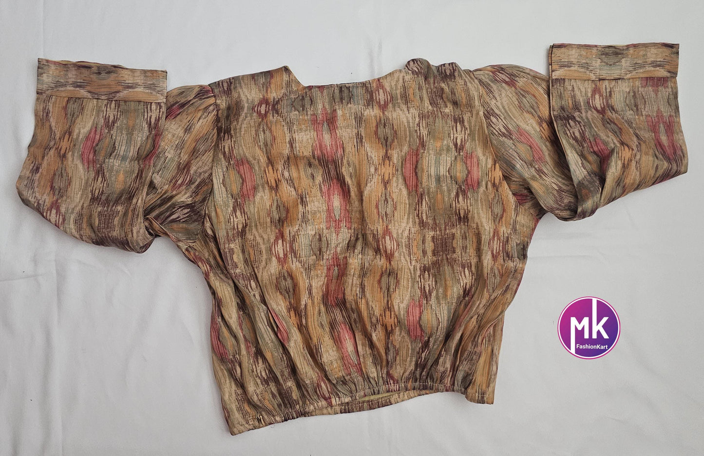 Readymade Multi-color Crop top for Saree/Lehenga - Princess cut with padded - Size XXL (110 cm) - MK Fashionkart