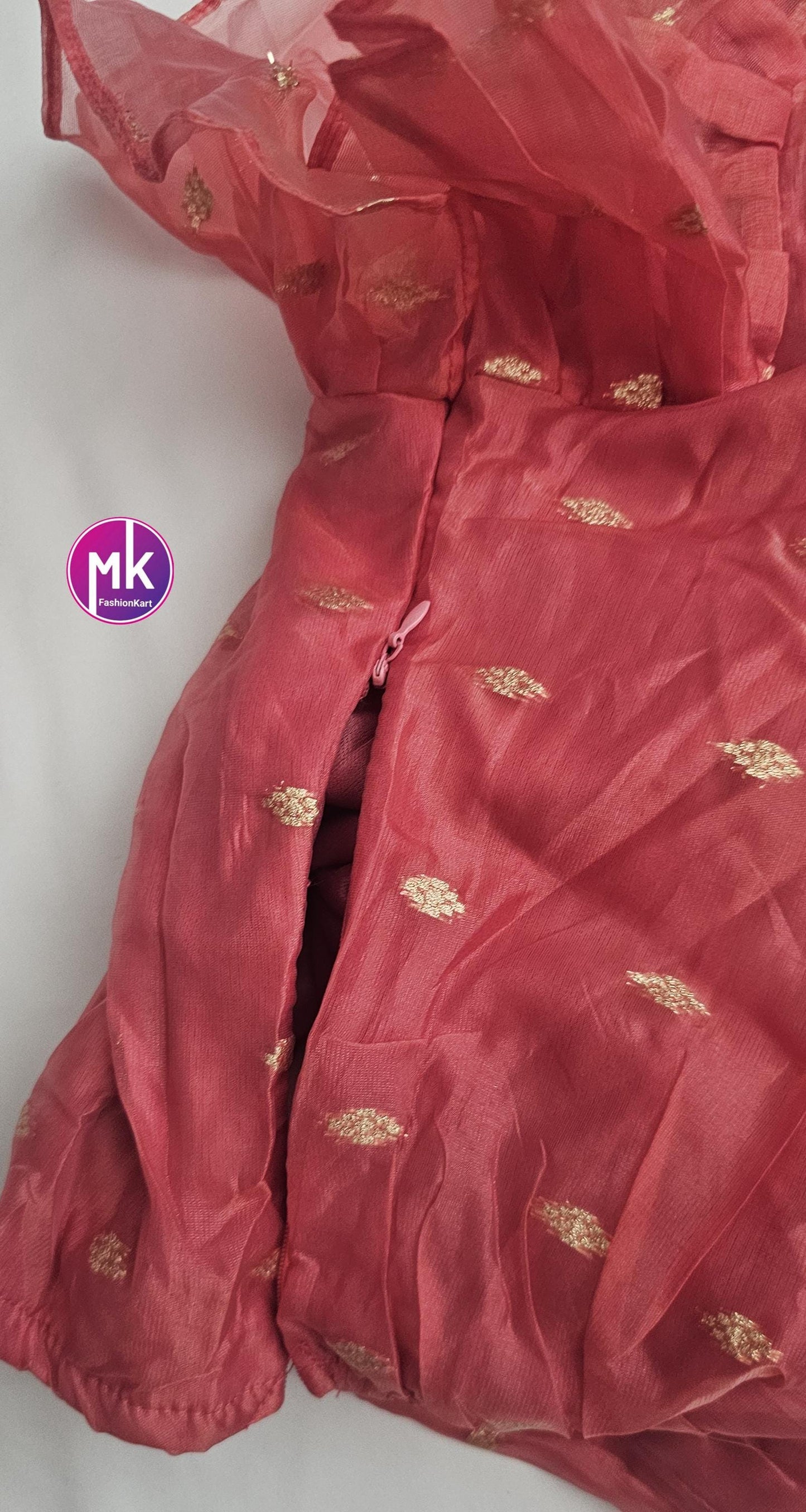 Readymade Multi-color Crop top for Saree/Lehenga - Princess cut with padded - Size XL (105 cm) - MK Fashionkart