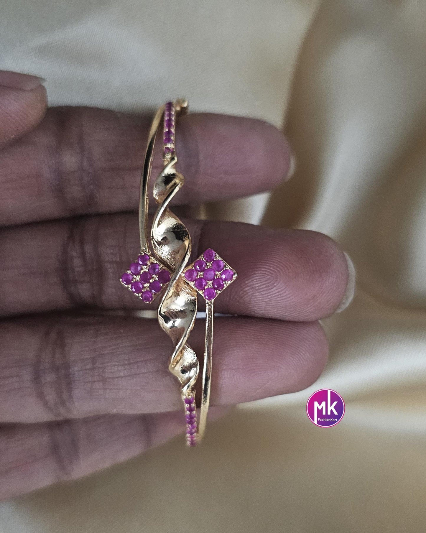 Premium Quality Gold finish Ruby stone Trendy Bracelet - Fashion Jewelry - MK Fashionkart