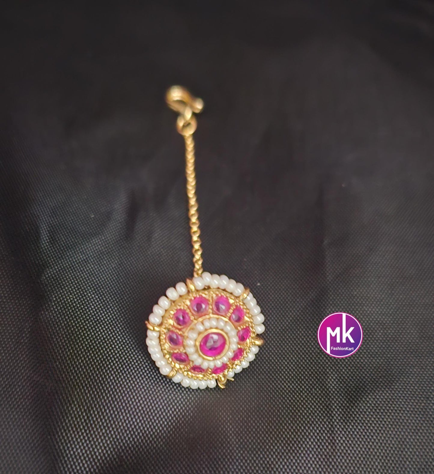 Bollywood style studded Rajasthani Borla Maang Tikka - Head piece - Wedding Tikka - MK Fashionkart - Indian Fashion Jewelry