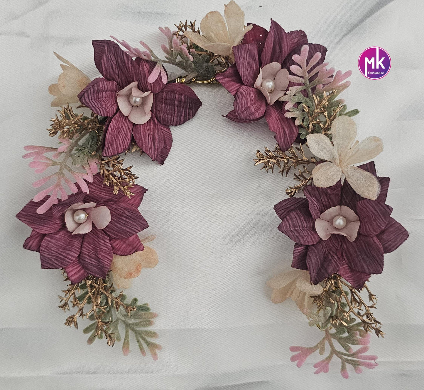 Beautiful Artificial flower veni/Juda - Artificial garland for hair - Hair Accessories for Girls/women - MK Fashionkart