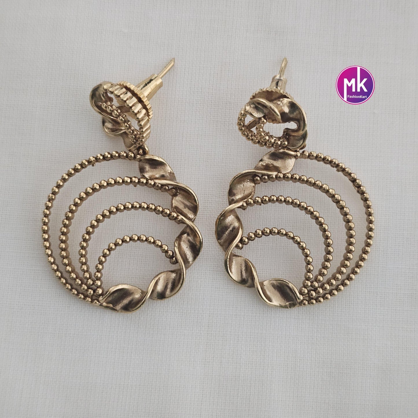 Beautiful Gold finish Trendy Earrings - MK Fashionkart - Fashion Jewelry