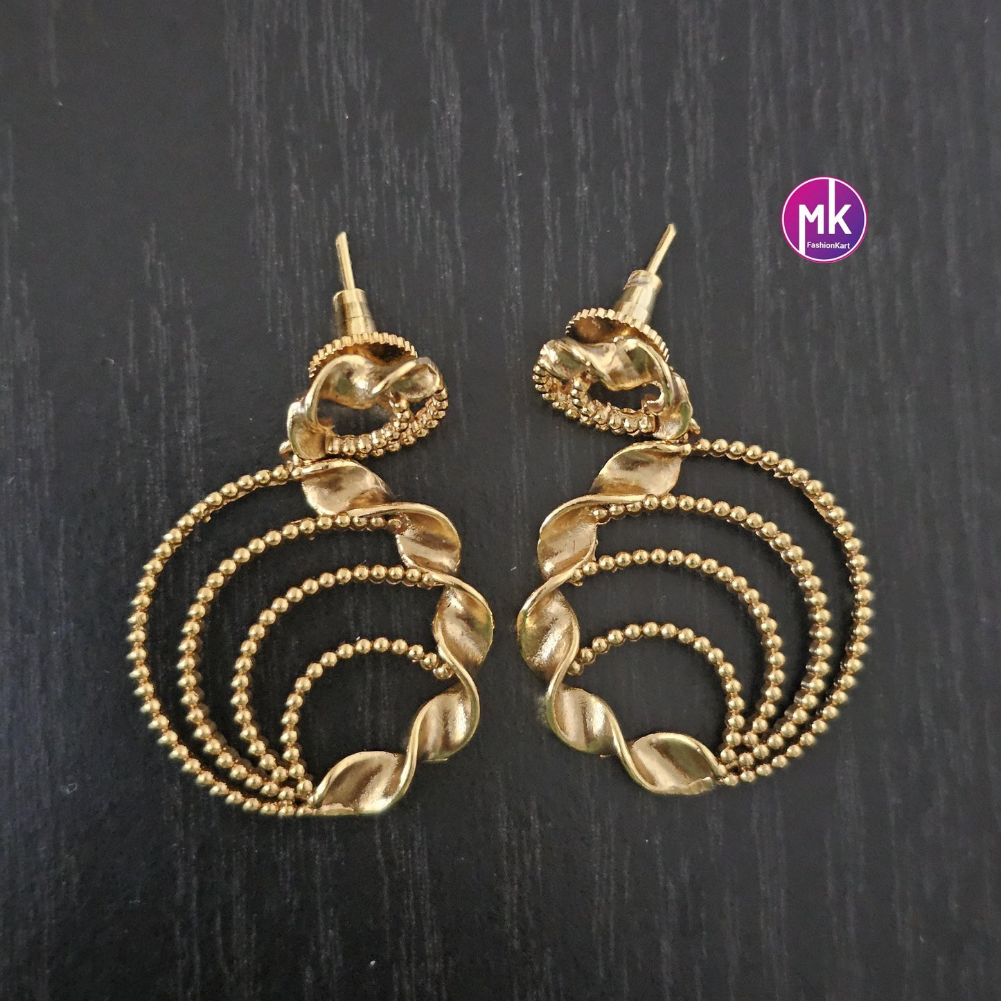 Beautiful Gold finish Trendy Earrings - MK Fashionkart - Fashion Jewelry