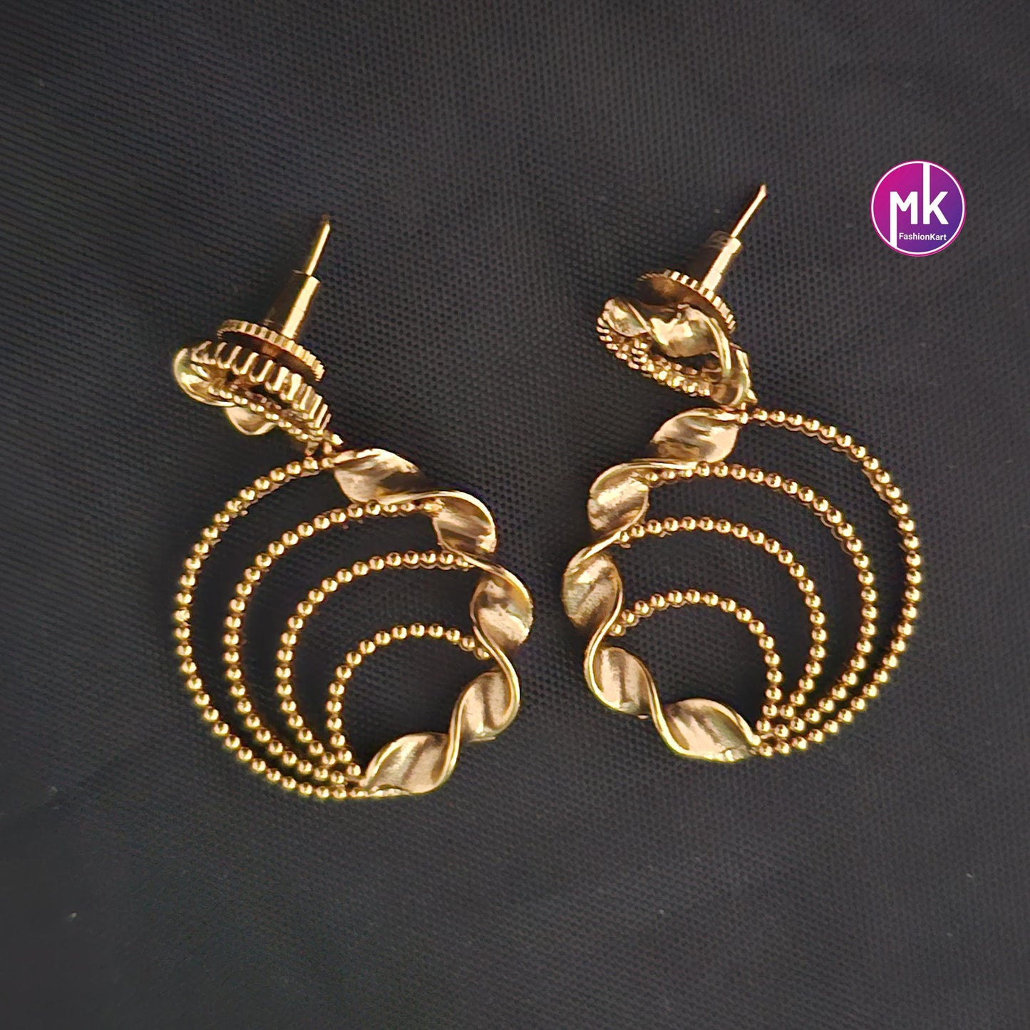 Beautiful Gold finish Trendy Earrings - MK Fashionkart - Fashion Jewelry