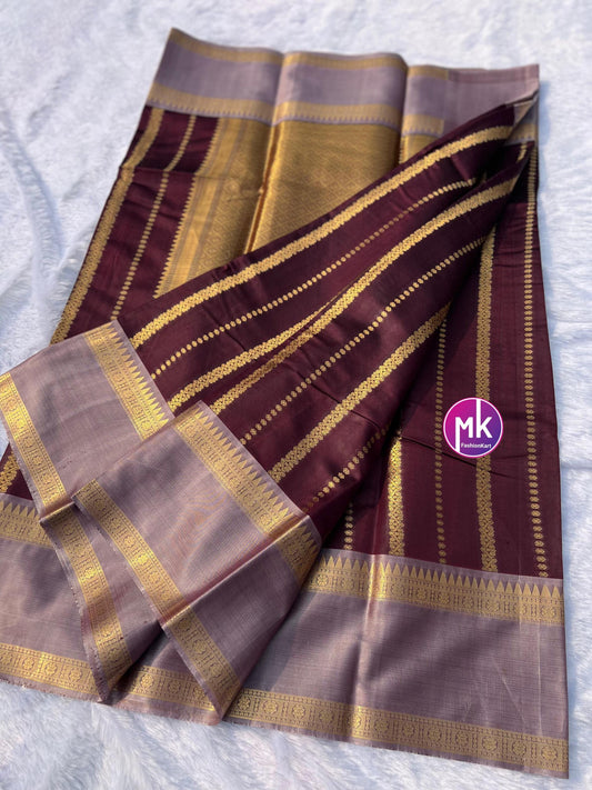 Banarasi Soft Silk Saree - Satin border both side w unique colors with Jacquard rich pallu and running blouse (unstitched) - MK Fashionkart