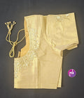 Golden Color Readymade Saree Blouse - Silk with Embroidery blouse - Size 44 - Saree/Lehenga Blouse - MK Fashionkart