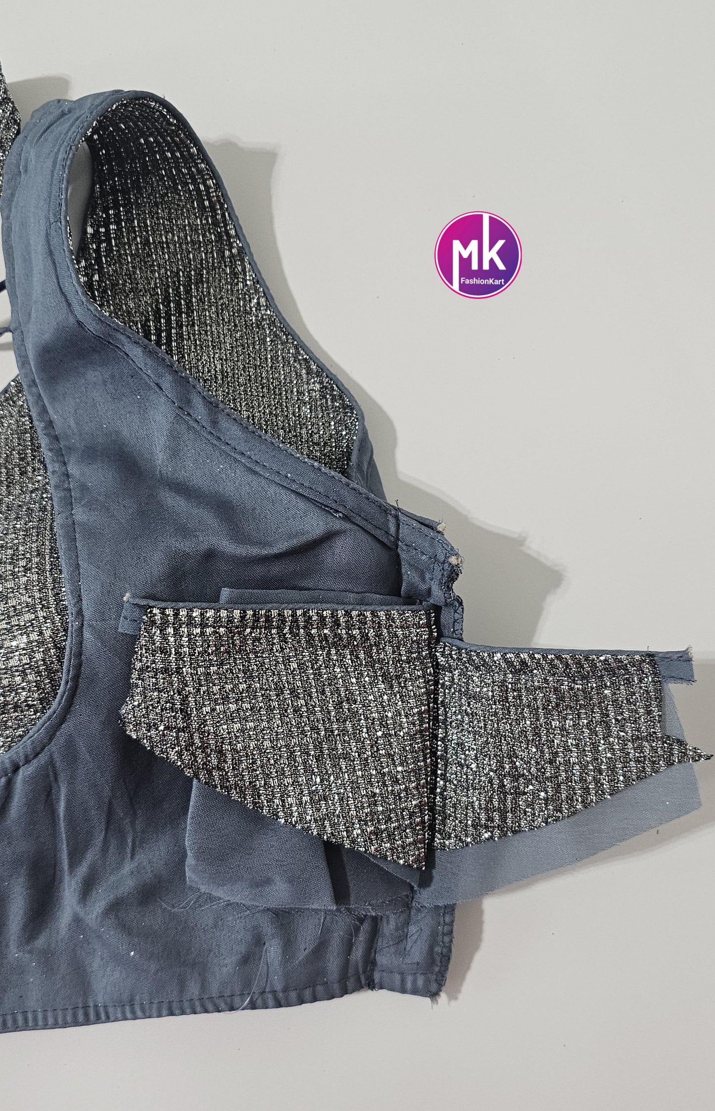 Readymade Sleeveless (Sleeve cloth inside) Saree Blouse/Lehenga Blouse - Shiny Silk fabric Blouses - Size 36" - MK Fashionkart