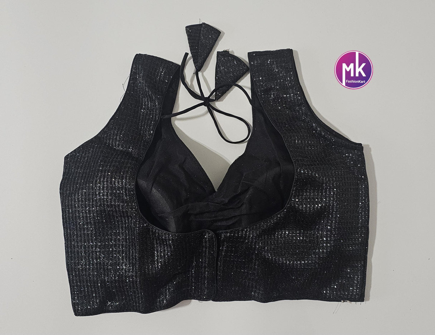 Readymade Sleeveless (Sleeve cloth inside) Saree Blouse/Lehenga Blouse - Shiny Silk fabric Blouses - Size 36" - MK Fashionkart