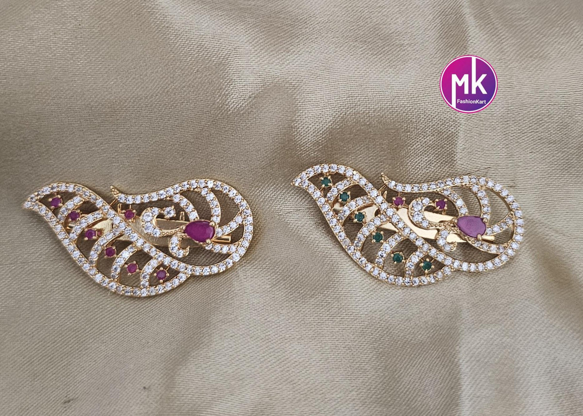 Premium Quality AD stone Multi-color Saree/Lehenga/Dress Pin - Wedding Dress pin - MK Fashionkart - Indian Fashion Jewelry