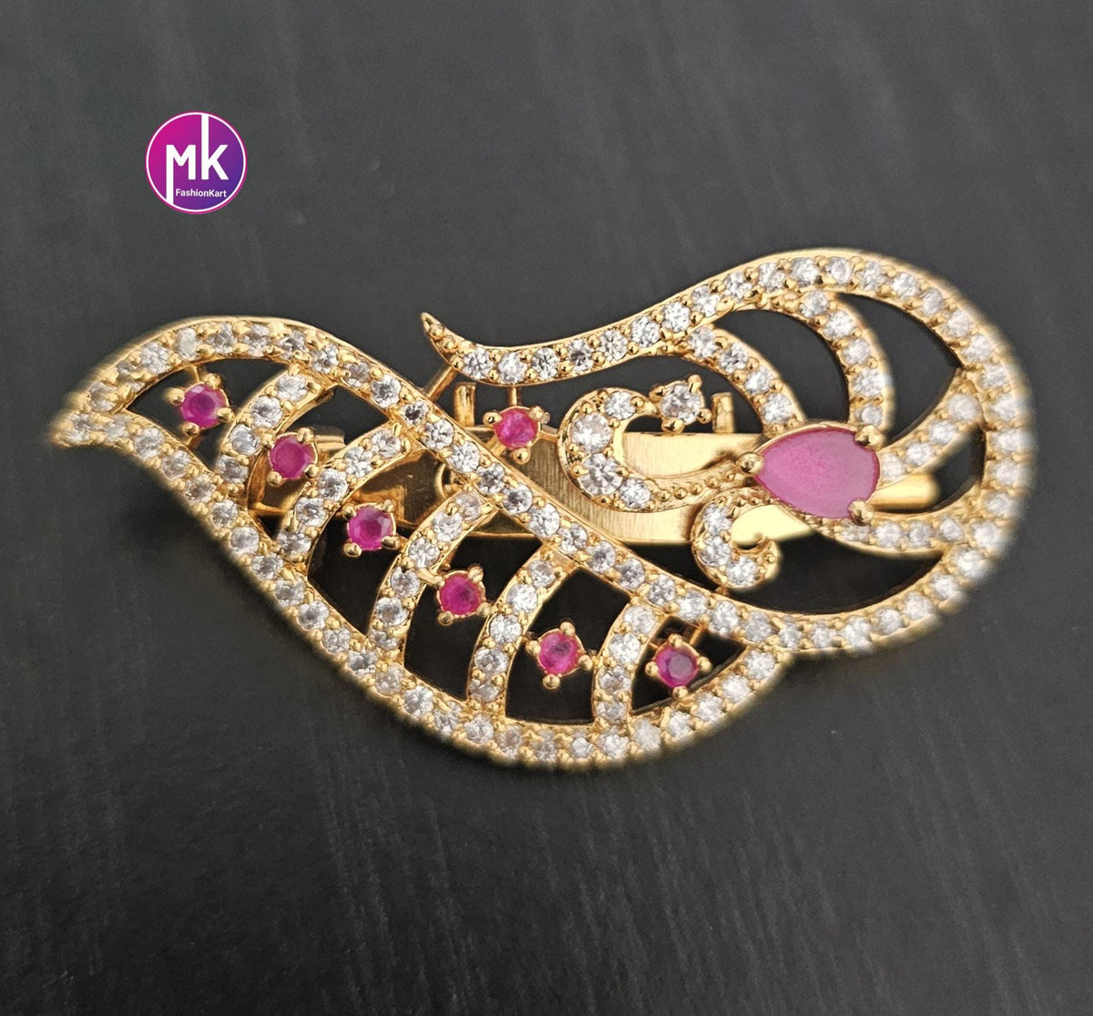 Premium Quality AD stone Multi-color Saree/Lehenga/Dress Pin - Wedding Dress pin - MK Fashionkart - Indian Fashion Jewelry