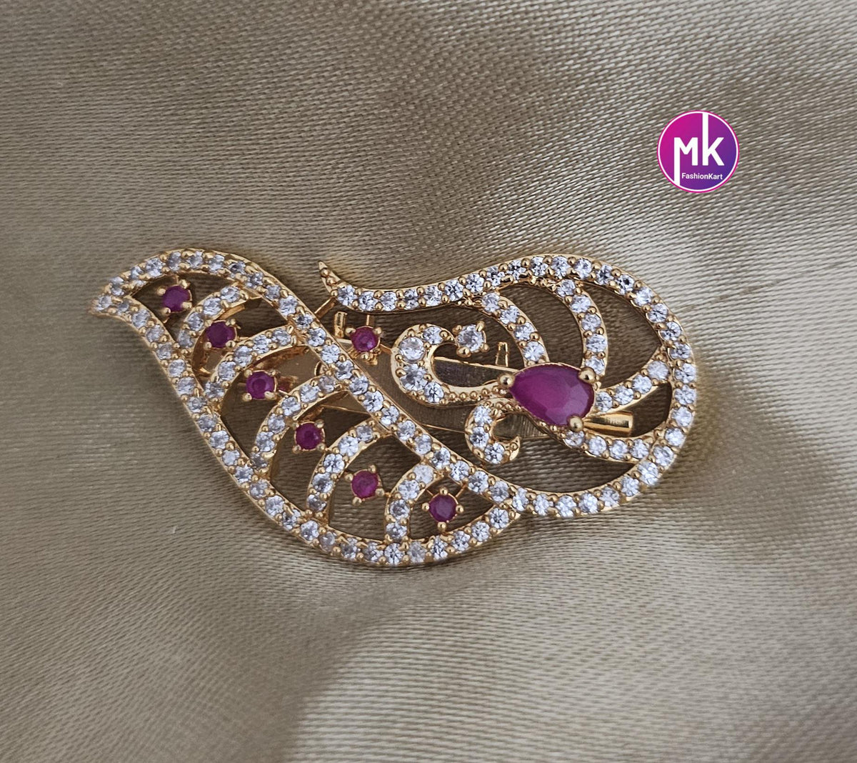 Premium Quality AD stone Multi-color Saree/Lehenga/Dress Pin - Wedding Dress pin - MK Fashionkart - Indian Fashion Jewelry