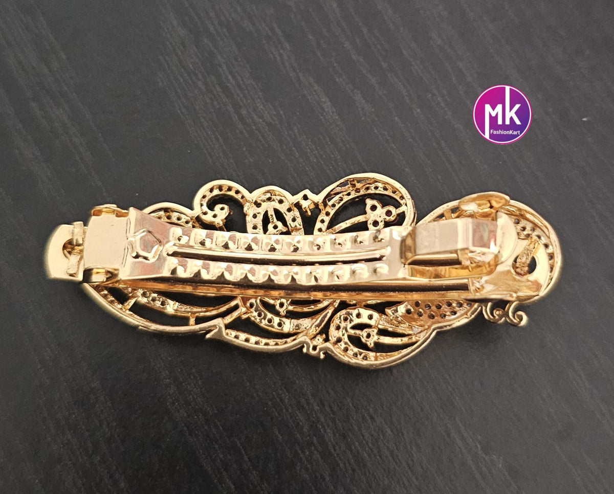 Peacock design Premium Quality AD stone Hair Clip/Hair Accessories/Party Hair Clip - Wedding Hair clip - MK Fashionkart - Fashion Jewelry