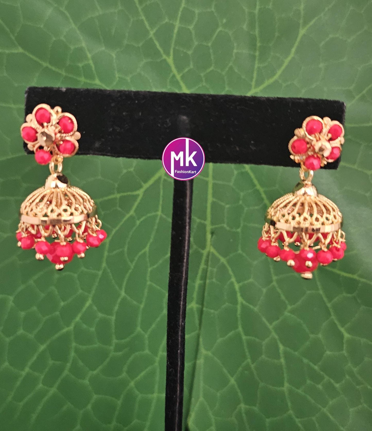 Mom and Daughter Gold finish cute Jhumka with hanging beads - MK Fashionkart - Fashion Jewelry