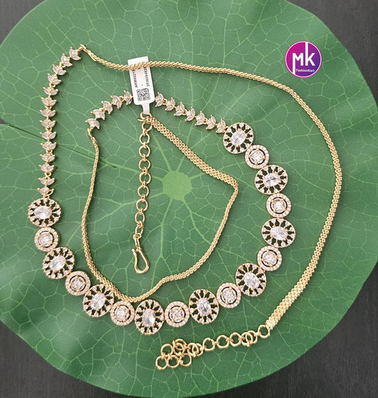 Premium Quality Gold finish with AD stones Hip Chain - Vaddanam-Kamarbandh-Kamarpatta-Waist belt-Hip belt - Belly chain - MK Fashionkart
