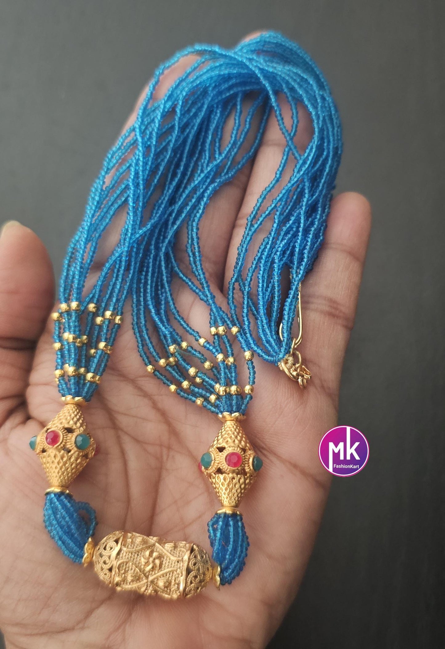 Crystal bead multi-strand long trendy chain - Long chain - Fashion Jewelry - MK Fashionkart