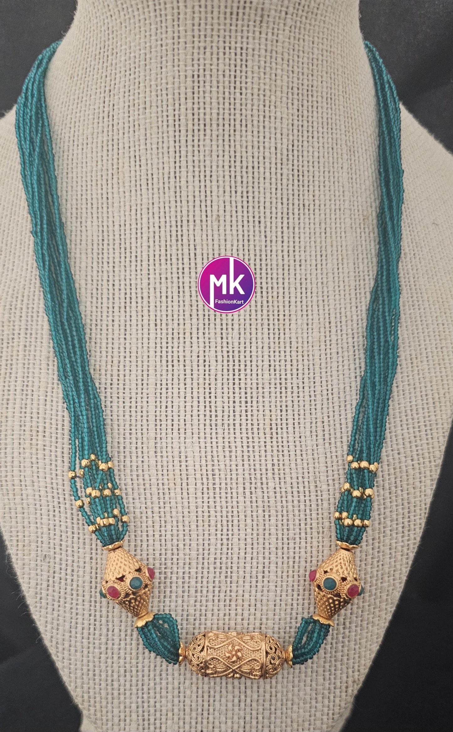 Crystal bead multi-strand long trendy chain - Long chain - Fashion Jewelry - MK Fashionkart