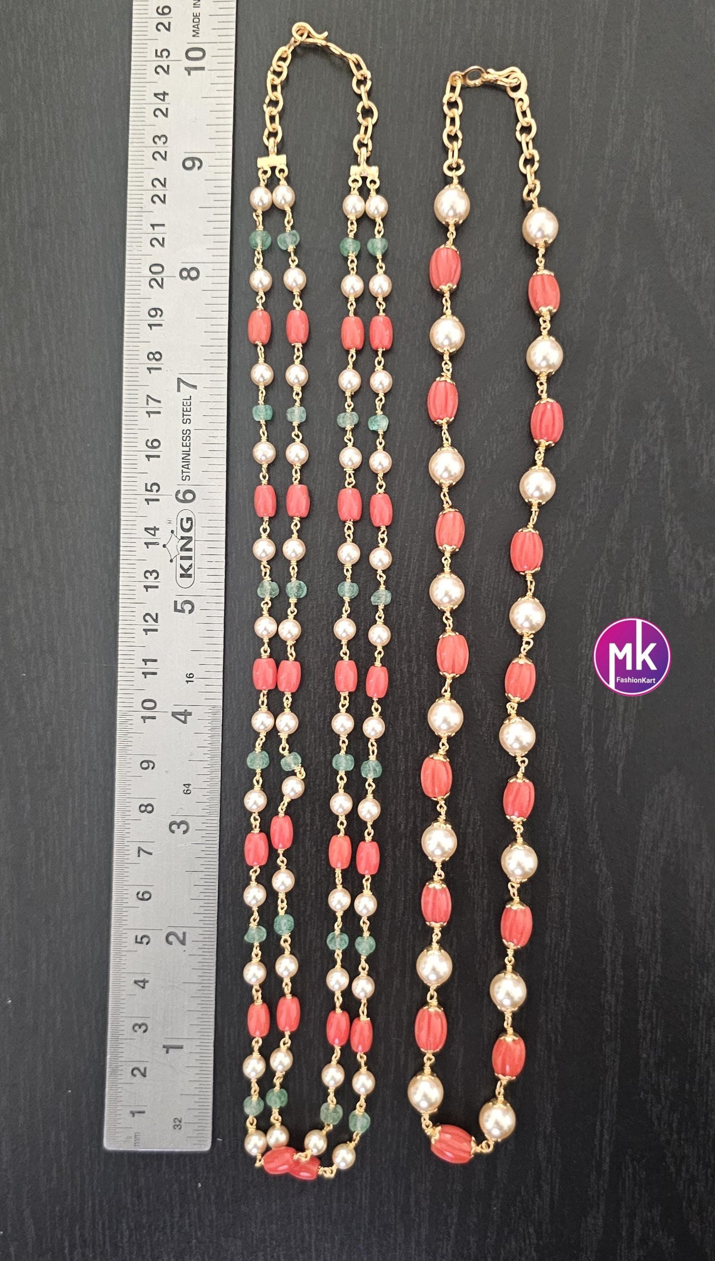 Fusion Hyderabad Pearl and semi precious bead mala - Fashion Jewelry - MK Fashionkart