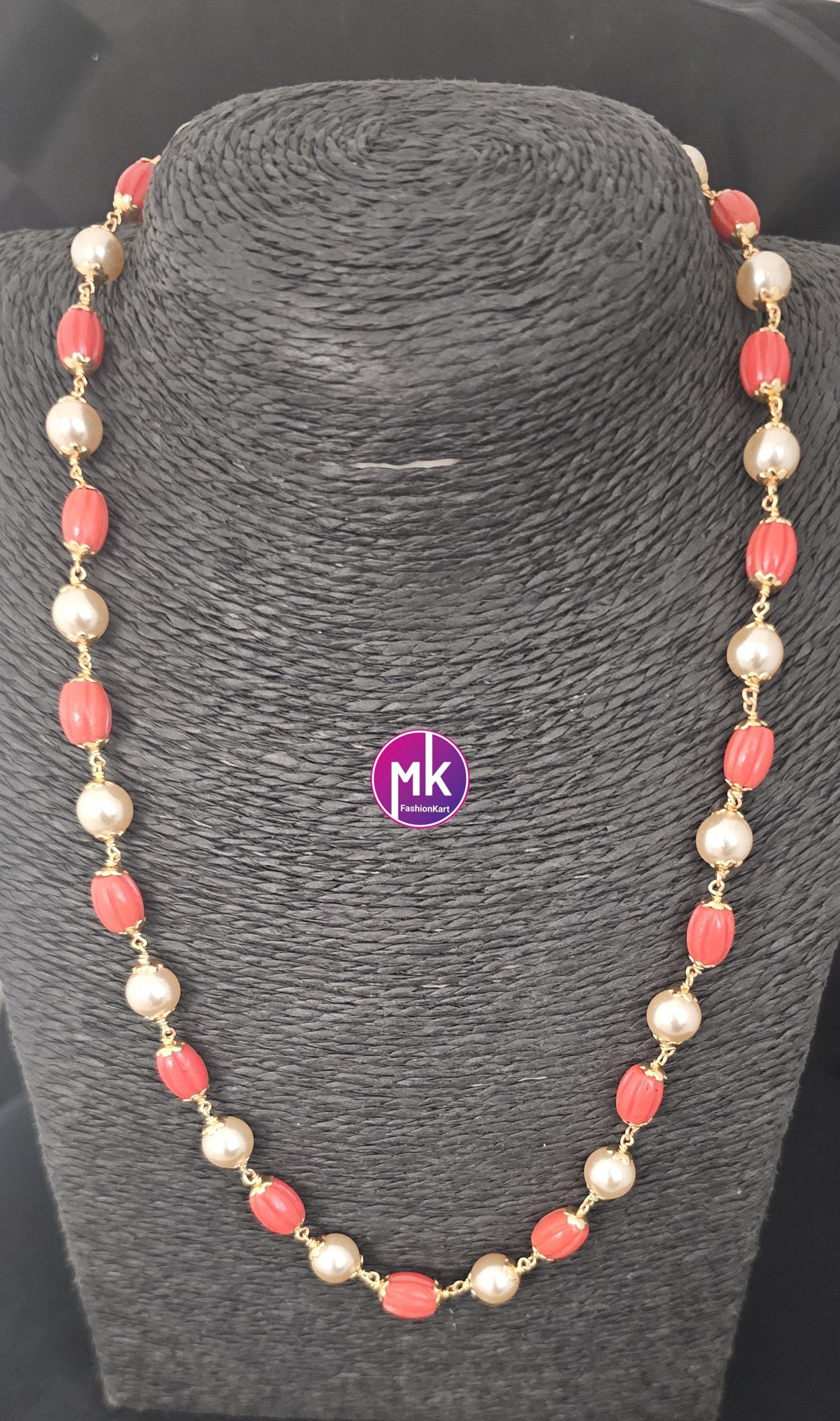 Fusion Hyderabad Pearl and semi precious bead mala - Fashion Jewelry - MK Fashionkart
