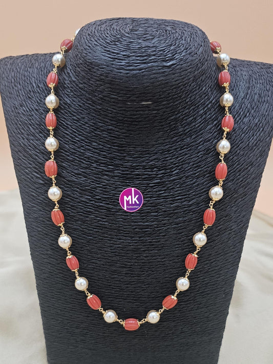 Fusion Hyderabad Pearl and semi precious bead mala - Fashion Jewelry - MK Fashionkart