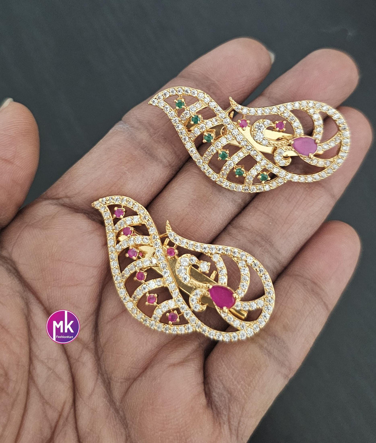 Premium Quality AD stone Multi-color Saree/Lehenga/Dress Pin - Wedding Dress pin - MK Fashionkart - Indian Fashion Jewelry