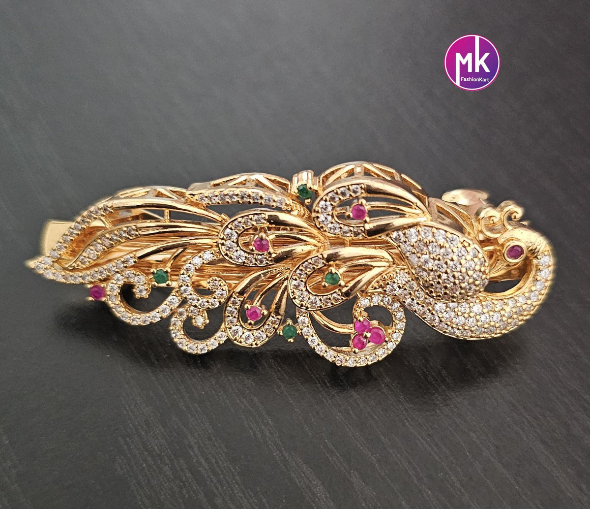 Peacock design Premium Quality AD stone Hair Clip/Hair Accessories/Party Hair Clip - Wedding Hair clip - MK Fashionkart - Fashion Jewelry