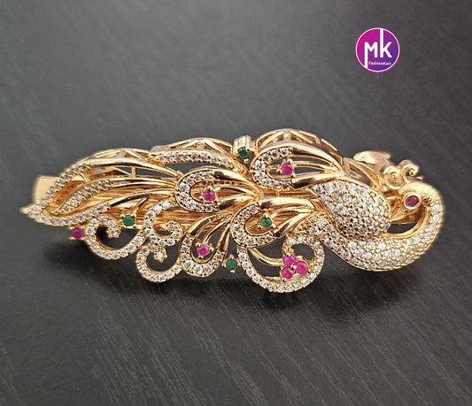 Peacock design Premium Quality AD stone Hair Clip/Hair Accessories/Party Hair Clip - Wedding Hair clip - MK Fashionkart - Fashion Jewelry