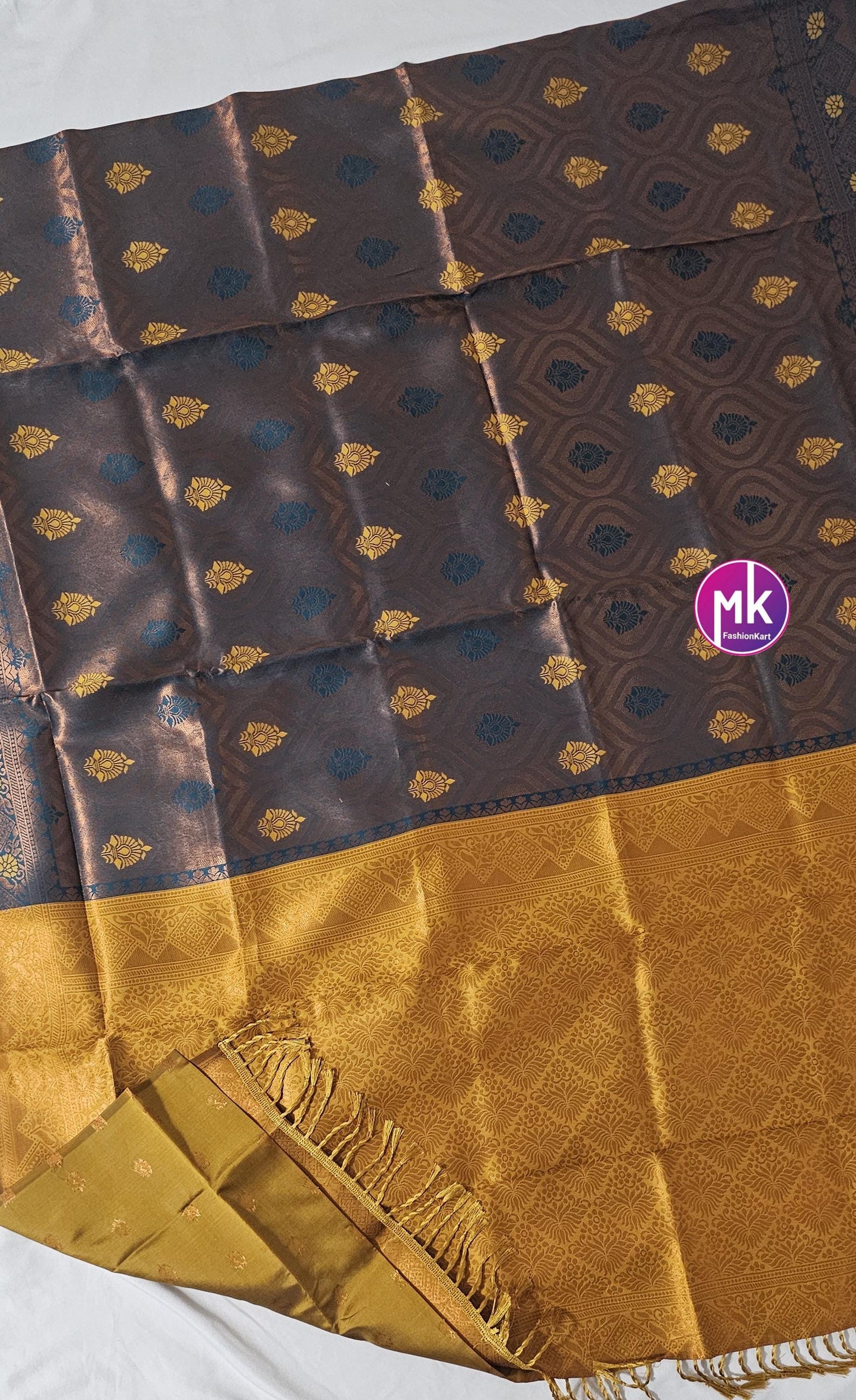 Vibrant Color Fancy Art Silk Saree - Exclusive Fancy art kanchipuram designs Sarees - Saree w running blouse -  MK Fashionkart