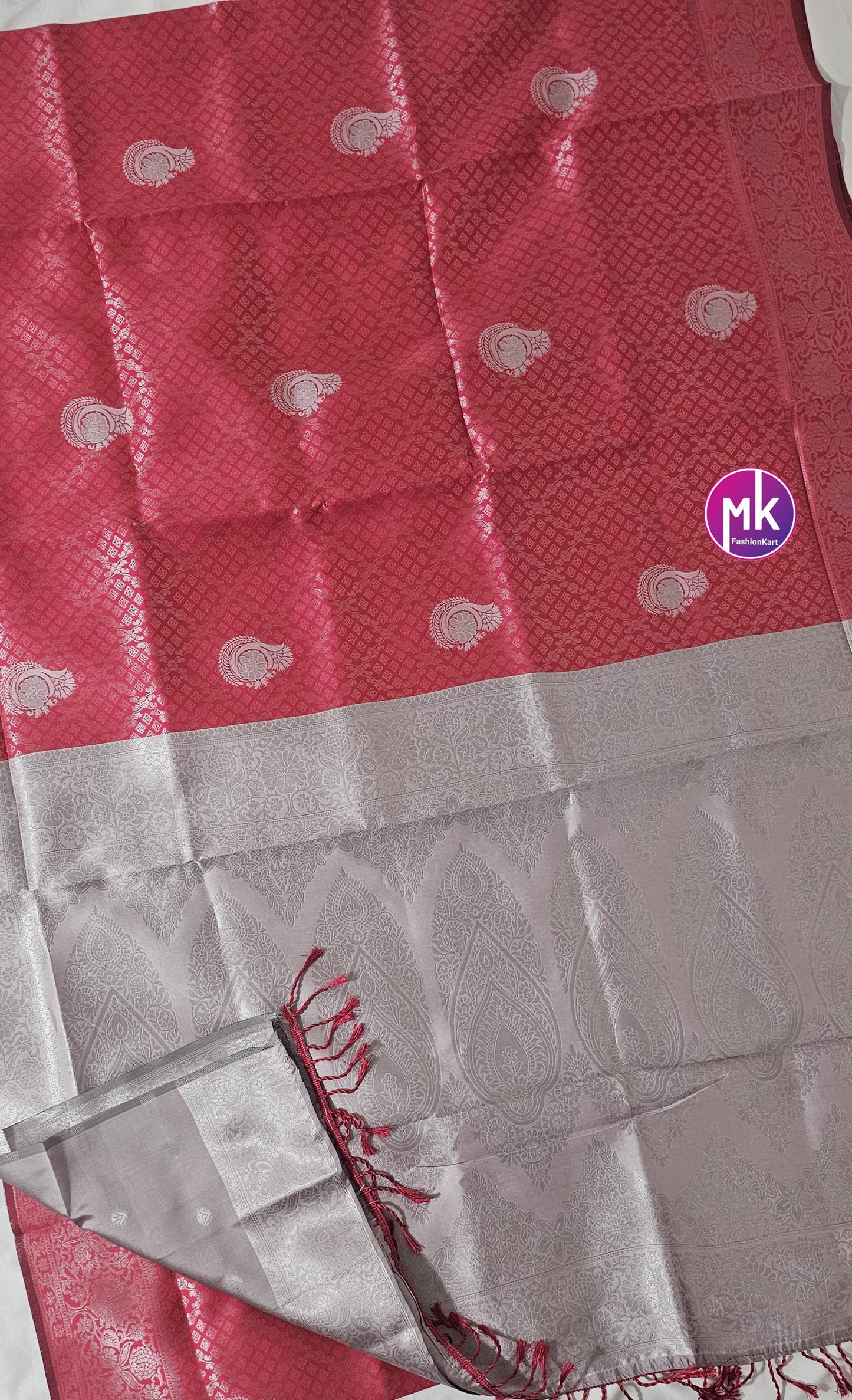 Vibrant Color Fancy Art Silk Saree - Exclusive Fancy art kanchipuram designs Sarees - Saree w running blouse -  MK Fashionkart