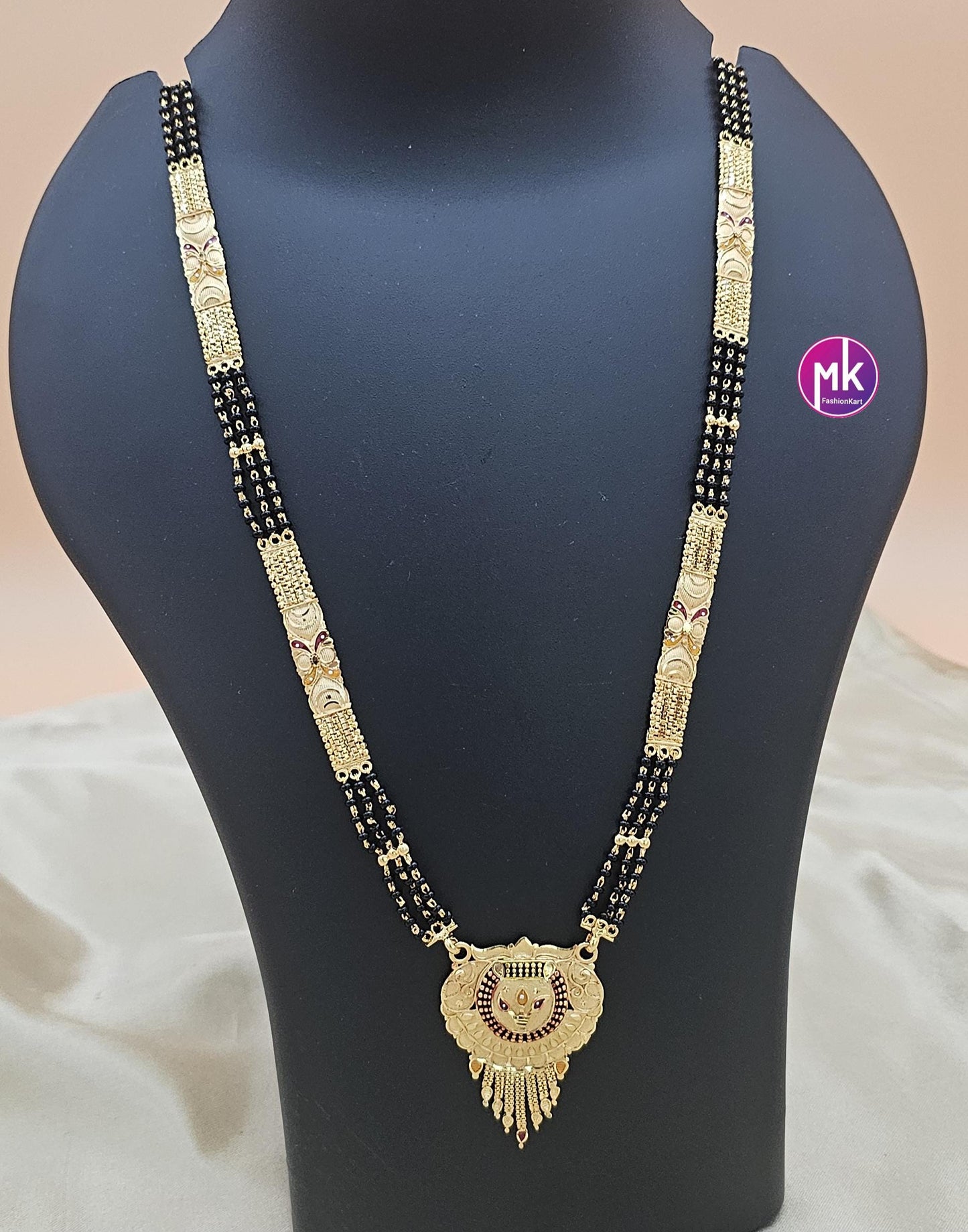 Gold finish Mangalsutra long chain - MK Fashionkart - Indian Fashion Jewelry - Indian Jewelry