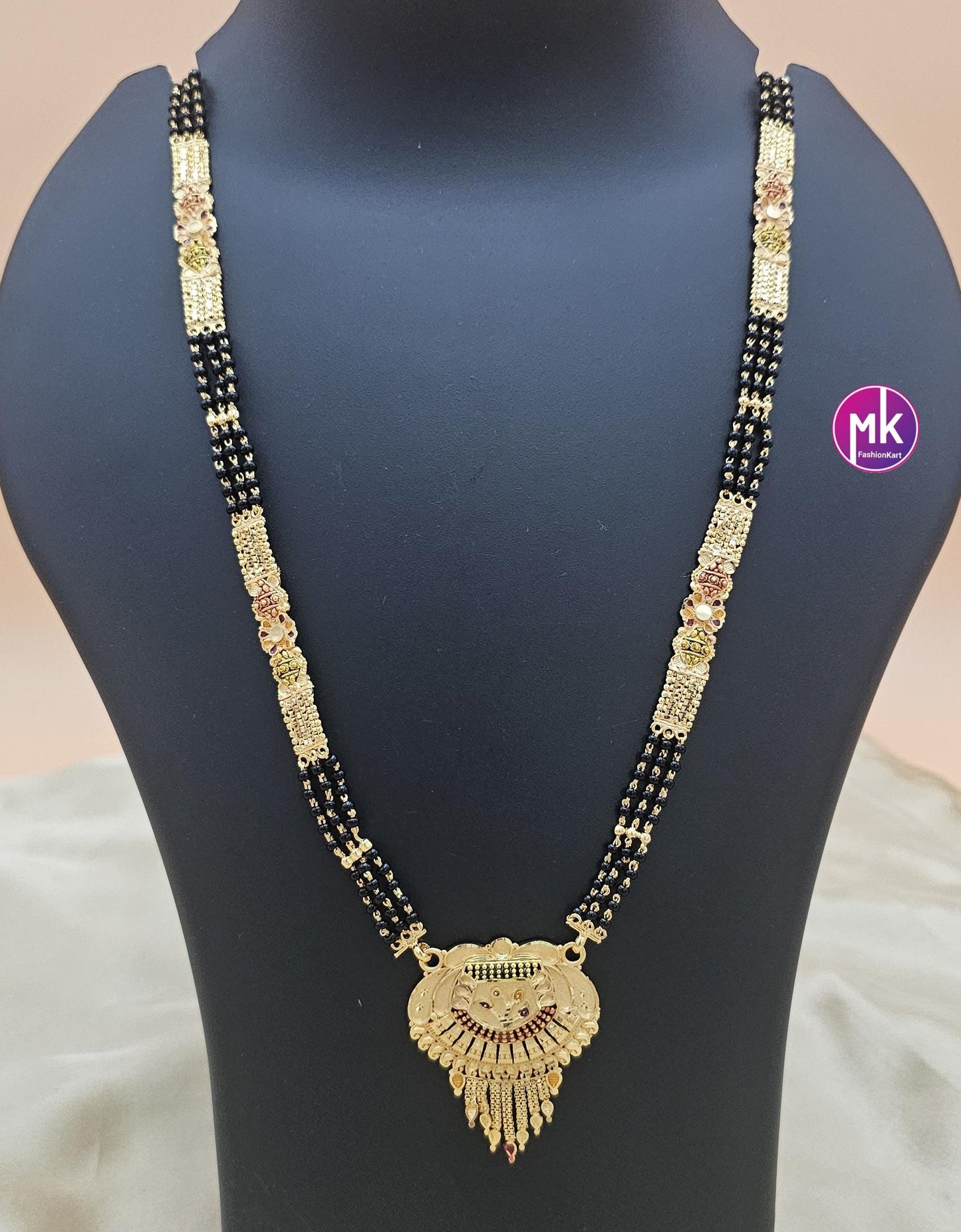 Gold finish Mangalsutra long chain - MK Fashionkart - Indian Fashion Jewelry - Indian Jewelry