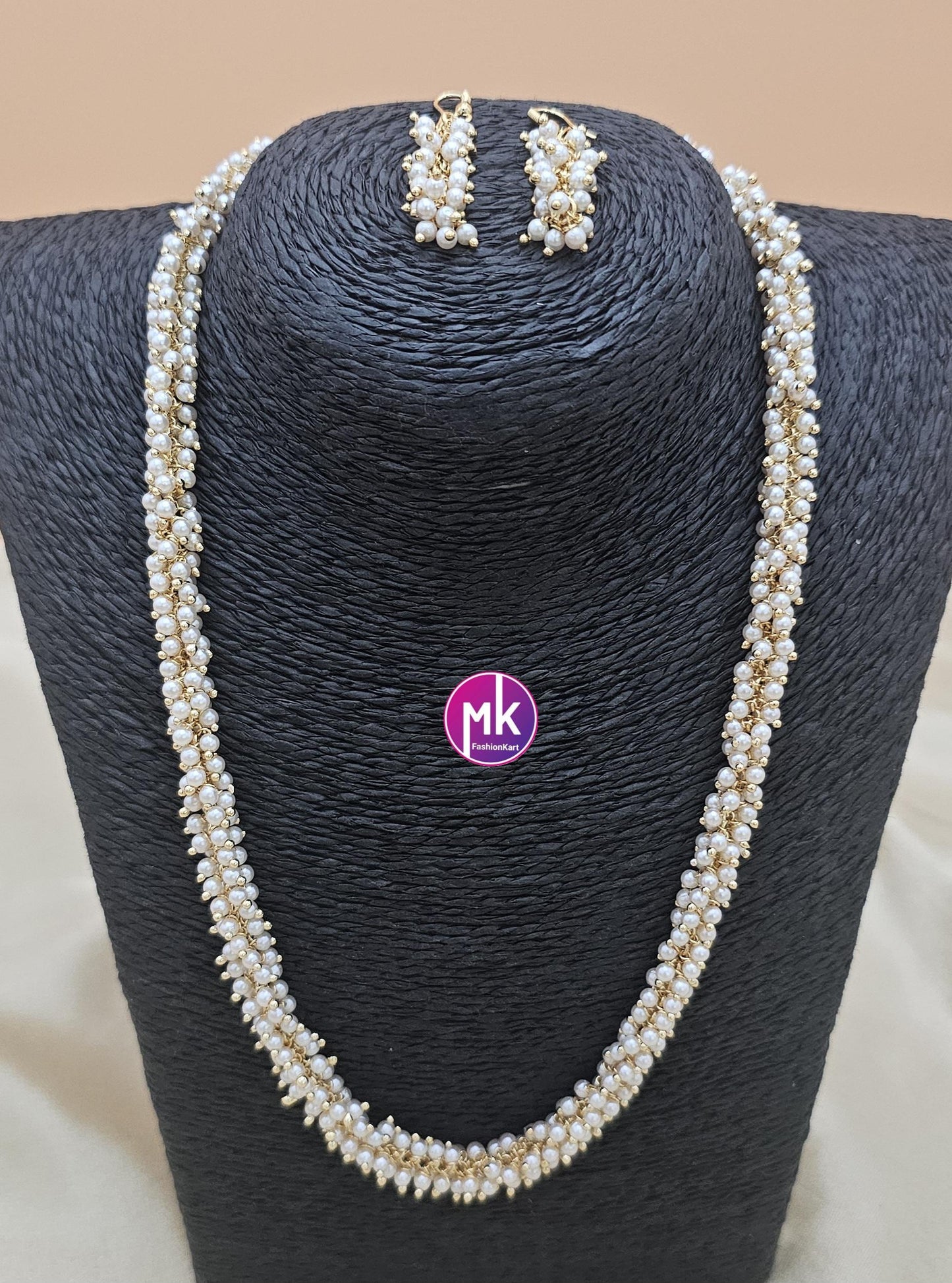 Fashion pearl Cluster chain with matching Cute Earrings - MK Fashionkart - Fashion Jewelry