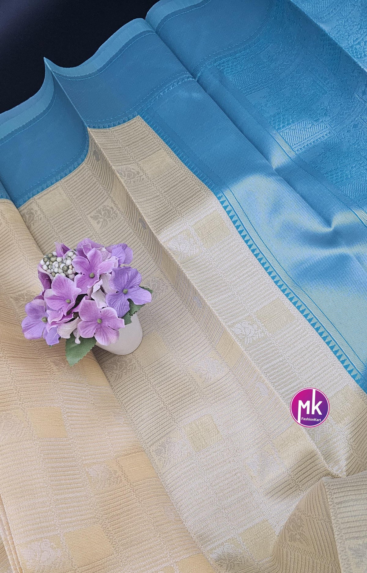 Vibrant color Fancy Art Silk Sarees with Contrast pallu and Running blouse - Saree with running blouse - Partywear Saree - MK Fashionkart