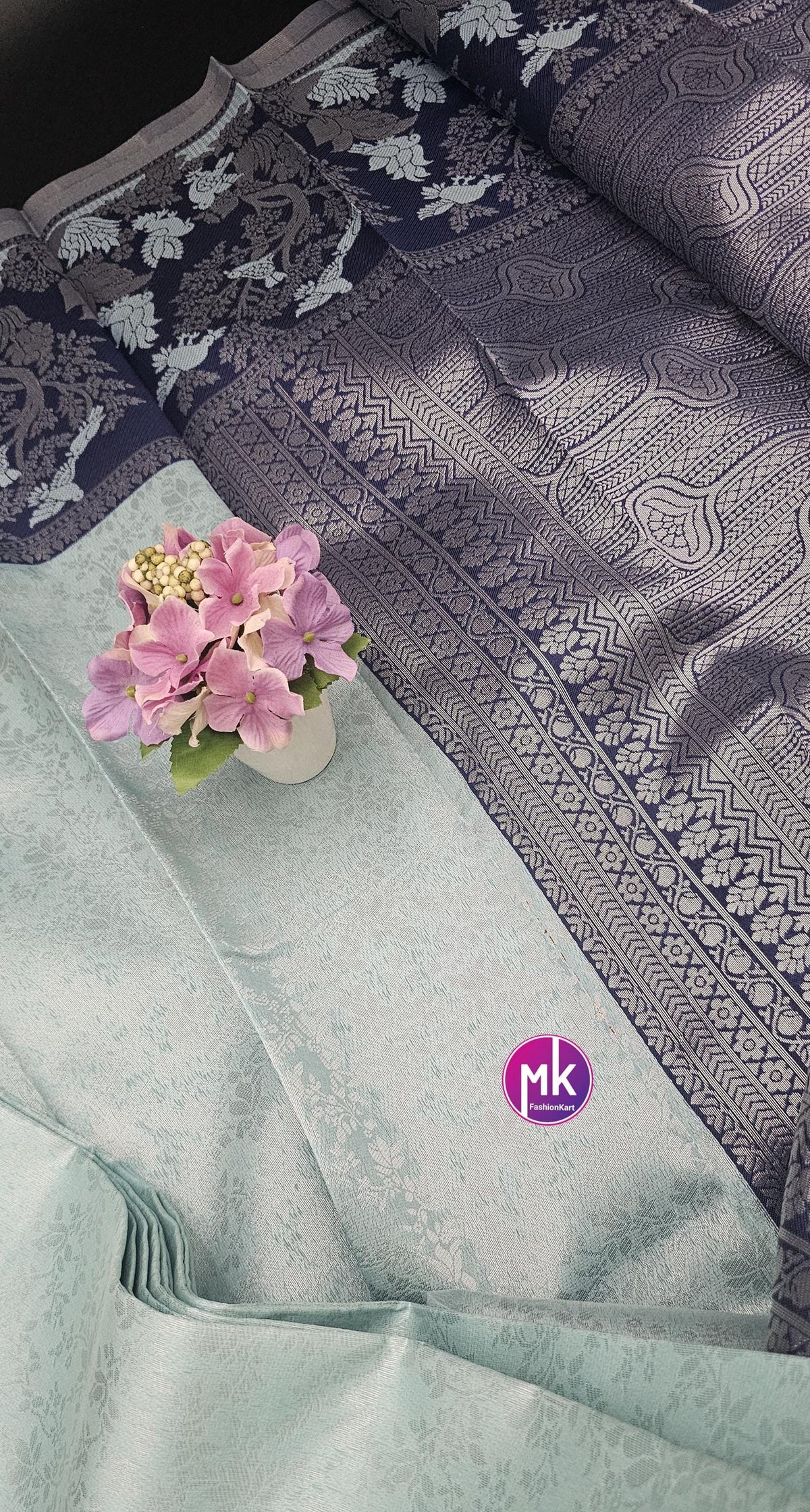 Vibrant color Fancy Art Silk Sarees with Contrast pallu and Running blouse - Saree with running blouse - Partywear Saree - MK Fashionkart