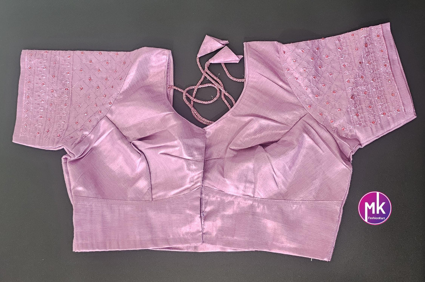 Pink Color Readymade Saree Blouse (BATCH 2) - Silk with Embroidery blouse - Size 40 (self alter Upto 2") - MK Fashionkart