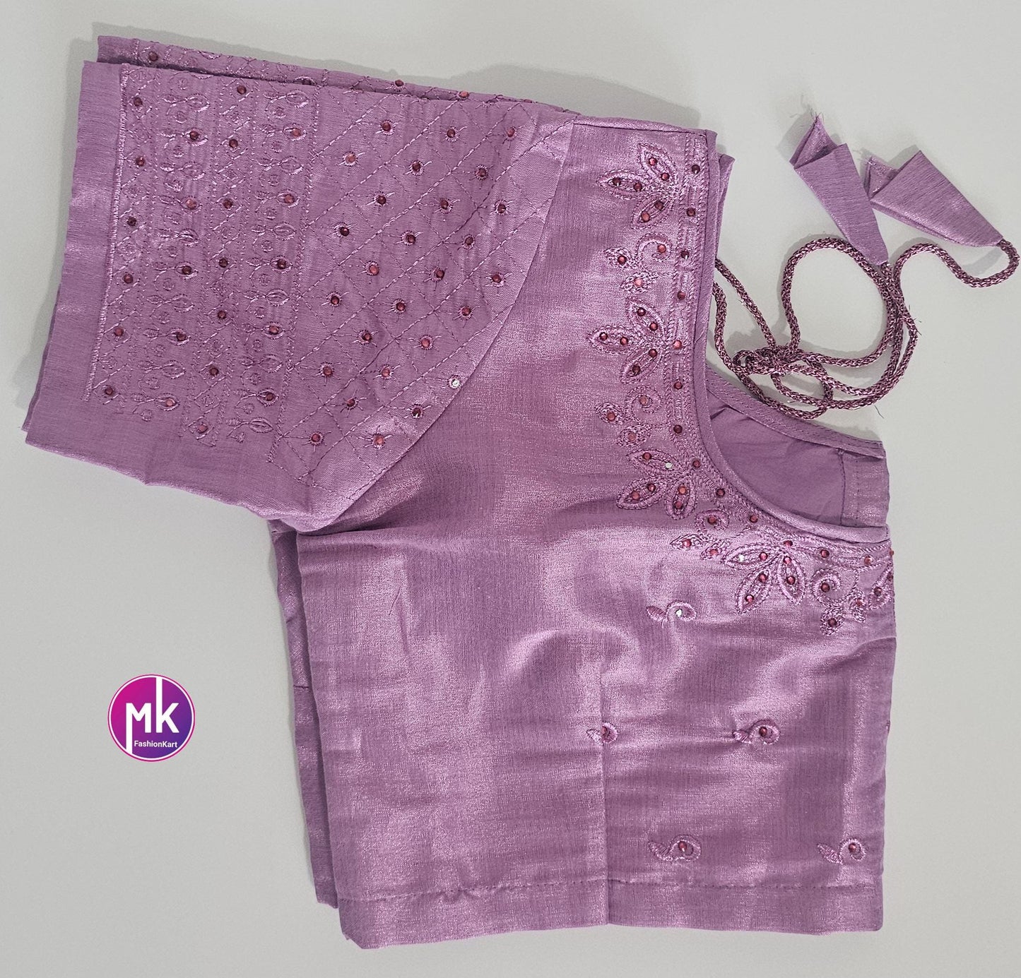 Pink Color Readymade Saree Blouse (BATCH 2) - Silk with Embroidery blouse - Size 40 (self alter Upto 2") - MK Fashionkart