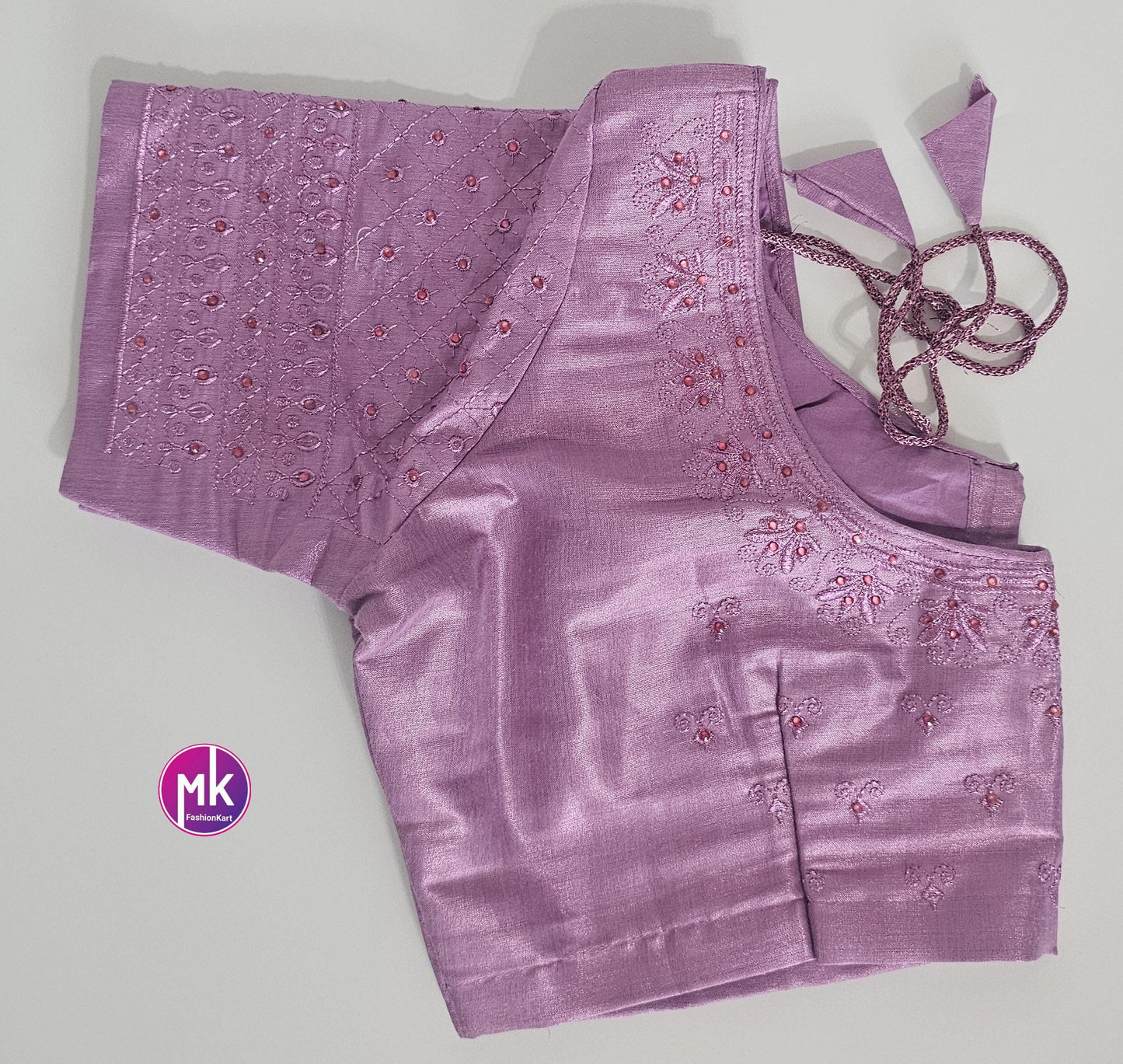 Pink Color Readymade Saree Blouse (BATCH 2) - Silk with Embroidery blouse - Size 40 (self alter Upto 2") - MK Fashionkart