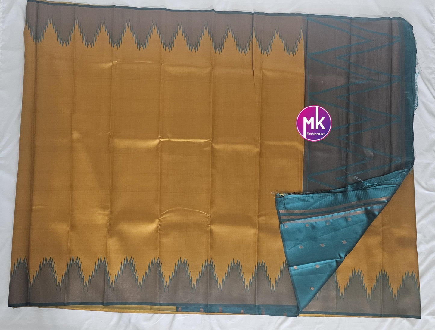 Gopuram Design fancy Art Silk Sarees with Running blouse - Saree with running blouse - Partywear Saree - MK Fashionkart
