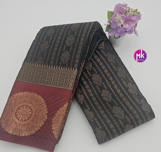 Traditionally designed Silk cotton sarees with Running blouse - Saree with running blouse - Partywear Saree - MK Fashionkart