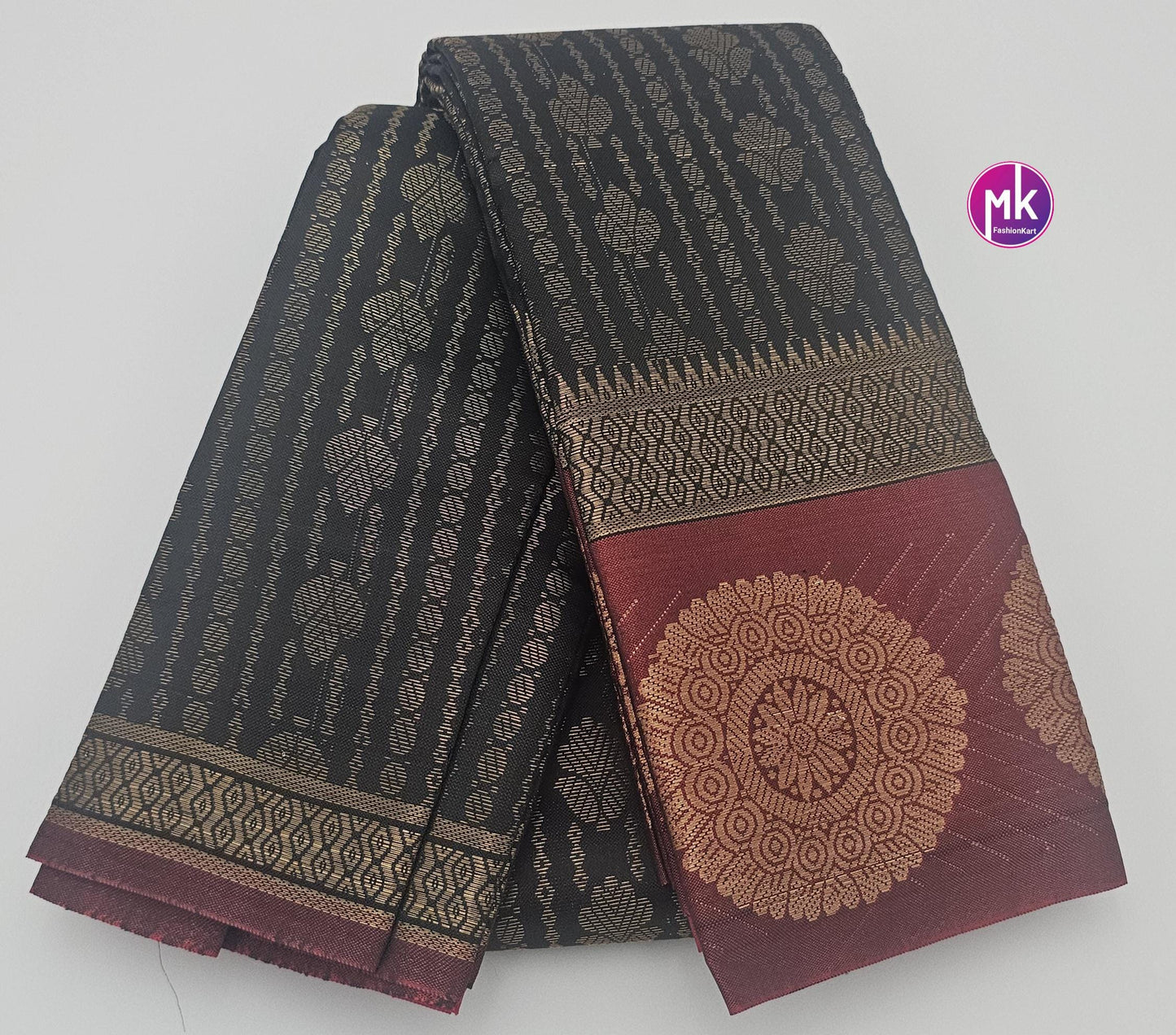 Traditionally designed Silk cotton sarees with Running blouse - Saree with running blouse - Partywear Saree - MK Fashionkart