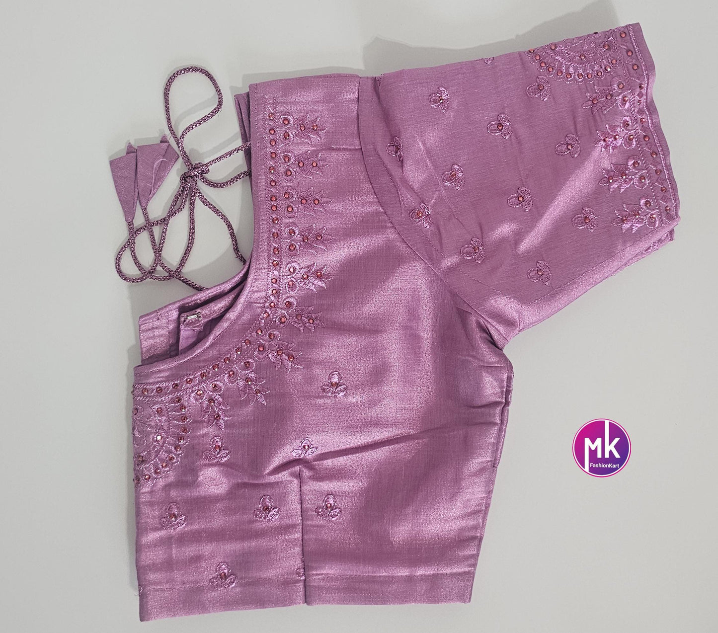 Pink Color Readymade Saree Blouse (BATCH 2) - Silk with Embroidery blouse - Size 38 (self alter Upto 2") - MK Fashionkart