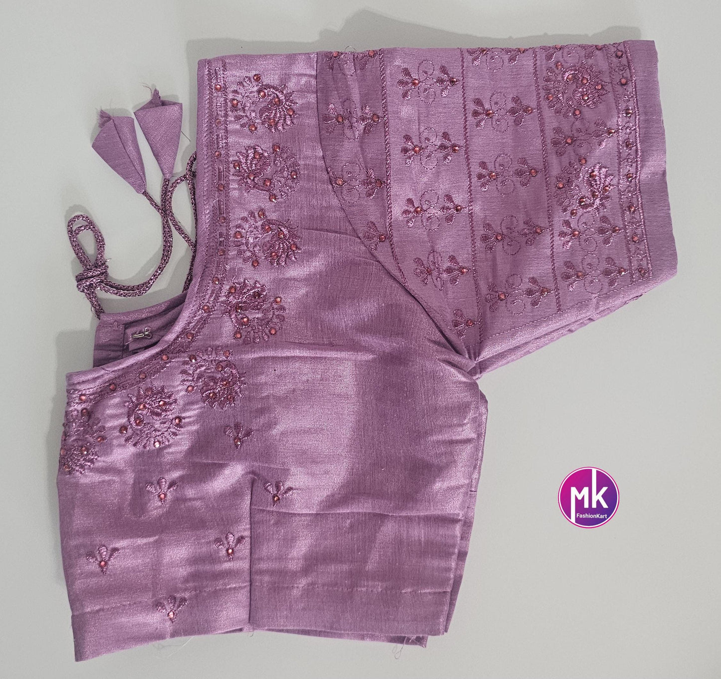 Pink Color Readymade Saree Blouse (BATCH 2) - Silk with Embroidery blouse - Size 38 (self alter Upto 2") - MK Fashionkart