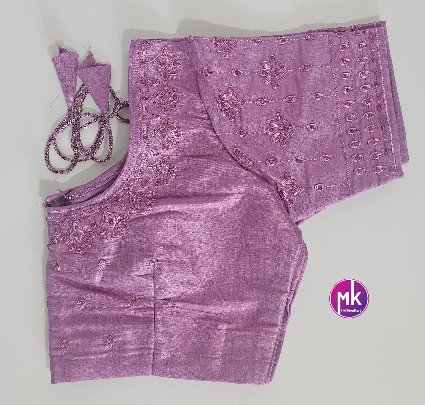Pink Color Readymade Saree Blouse (BATCH 2) - Silk with Embroidery blouse - Size 38 (self alter Upto 2") - MK Fashionkart