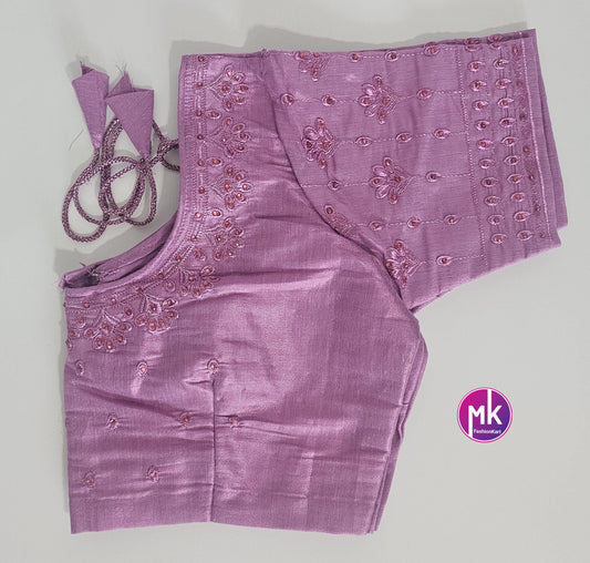 Pink Color Readymade Saree Blouse (BATCH 2) - Silk with Embroidery blouse - Size 38 (self alter Upto 2") - MK Fashionkart