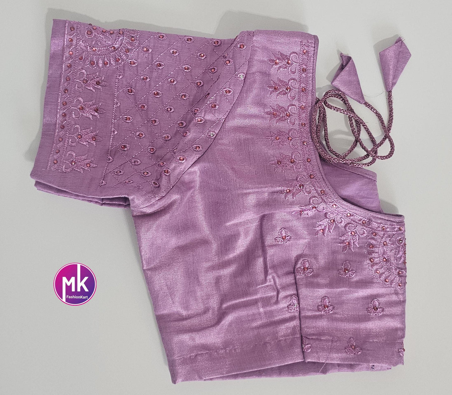 Pink Color Readymade Saree Blouse (BATCH 2) - Silk with Embroidery blouse - Size 40 (self alter Upto 2") - MK Fashionkart